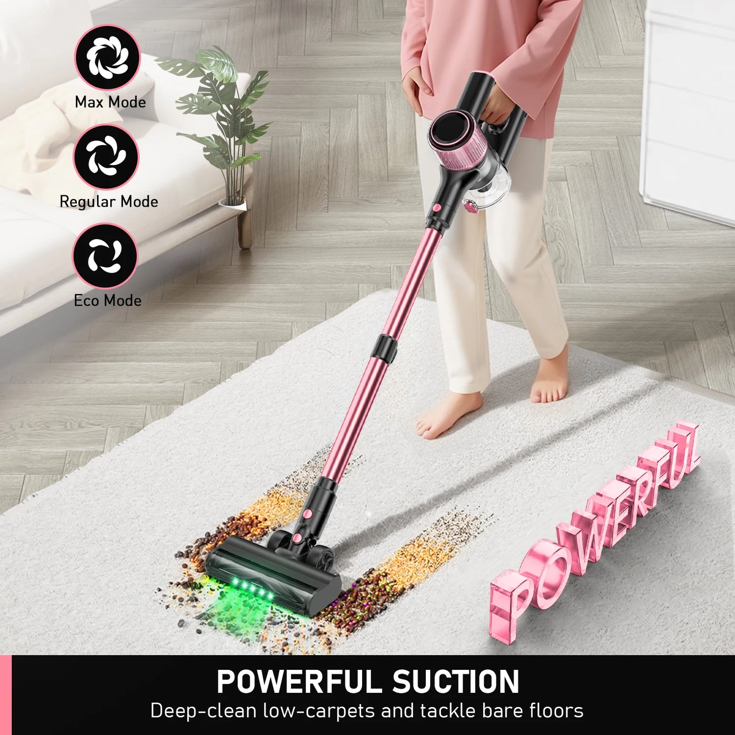 SUXIANGVAC Cordless Vacuum Cleaner 55Kpa 8 In 1 45Min Runtime For Pet Hair